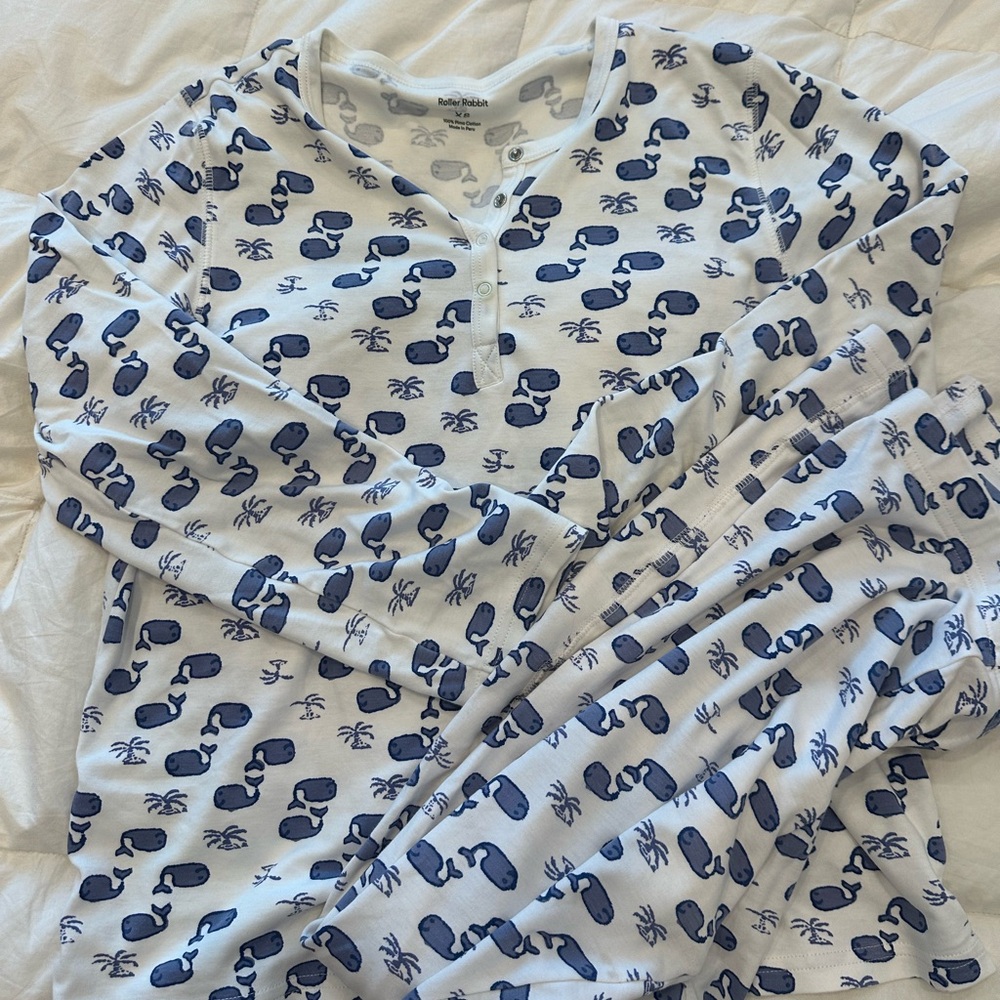 Roller rabbit blue moby pajamas